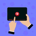 Media player template. Mobile application interface. Video frame. Vector EPS10