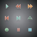 Media player web icons Royalty Free Stock Photo