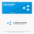Media, Share, Social, Sharing SOlid Icon Website Banner and Business Logo Template Royalty Free Stock Photo