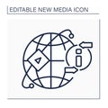Media sharing networks line icon