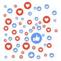 media social like ,love, following, design vector, template
