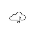 Media storage cloud line icon