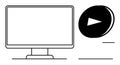 Computer Monitor with Play Button Symbol Media Playback and Digital Content Streaming Concept Royalty Free Stock Photo