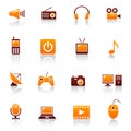 Media & telecom icons Royalty Free Stock Photo