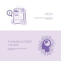 Media And Thinking Outside Box Template Web Banner With Copy Space Royalty Free Stock Photo