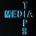 media tips text written on dark abstract background Royalty Free Stock Photo