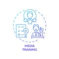 Media training blue gradient concept icon Royalty Free Stock Photo