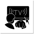 Media violence glyph icon