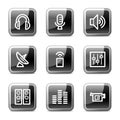 Media web icons, glossy buttons series Royalty Free Stock Photo