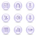 Media web icons, glossy pearl series