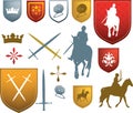 Mediaeval icons and emblems Royalty Free Stock Photo