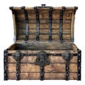 Mediaeval treasure chest isolated on transparent background.