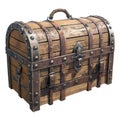 Mediaeval treasure chest isolated on transparent background.