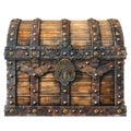 Mediaeval treasure chest isolated on transparent background.