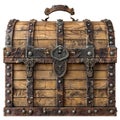 Mediaeval treasure chest isolated on transparent background.