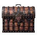 Mediaeval treasure chest isolated on transparent background.