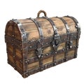 Mediaeval treasure chest isolated on transparent background.