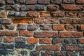 Mediaeval wall with brickstones