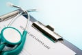 Medial Questionnaire in a clipboard Royalty Free Stock Photo