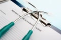 Medial Questionnaire in a clipboard Royalty Free Stock Photo