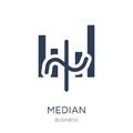 Median icon. Trendy flat vector Median icon on white background