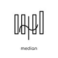 Median icon. Trendy modern flat linear vector Median icon on white background from thin line Business collection