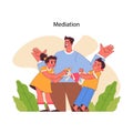 Mediation concept. Flat vector illustration