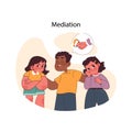 Mediation concept. Flat vector illustration