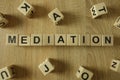 Mediation word from wooden blocks