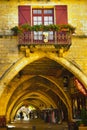 Architecture of Mediaval town of Monpazier in Dordogne southwest France