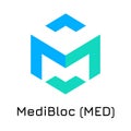 MediBloc MED. Vector illustration crypto coin ic