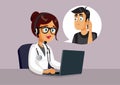 Doctor Offering Medical Assistance Over The Phone Vector Illustration Royalty Free Stock Photo