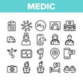 Medic Doctor And Nurse Collection Icons Set Vector