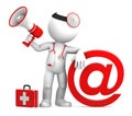 Medic with email sign Royalty Free Stock Photo