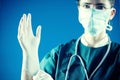 Medic with gloves ready for surgery Royalty Free Stock Photo