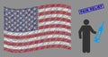 USA Flag Mosaic of Medic and Textured Pain Relief Stamp