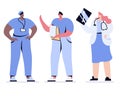 medic people vector doctors and nurses doctor with x-ray