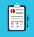 Medic plan. Medical test of health. Form of doctor report. Checkup patient in laboratory and record. Prescription after diagnostic Royalty Free Stock Photo