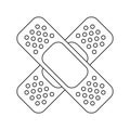 Medica band aids black and white Royalty Free Stock Photo