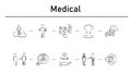 Medica simple concept icons set Royalty Free Stock Photo