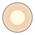 Round Medical Patch with Stitches Simple Illustration Royalty Free Stock Photo