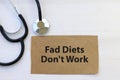 fad diets don\'t work on brown paper Royalty Free Stock Photo