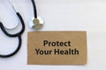 protect your health on brown paper Royalty Free Stock Photo