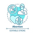 Medical abortion concept icon. Miscarriage idea thin line illustration. Infertility problem. Pregnancy loss. Fetal death Royalty Free Stock Photo