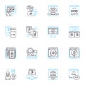 Medical advice linear icons set. Diagnosis, Treatment, Prescription, Therapy, Consultation, Recovery, Health line vector