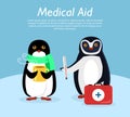 Medical Aid Conceptual Flat Stye Vector Banner