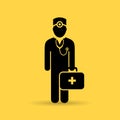 Medical aid doctor vector icon