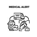 Medical Alert Vector Black Illustration Royalty Free Stock Photo