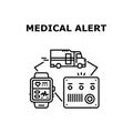 Medical Alert Vector Concept Black Illustration Royalty Free Stock Photo