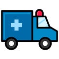 Medical ambulance kawaii doodle image. doodle icon image